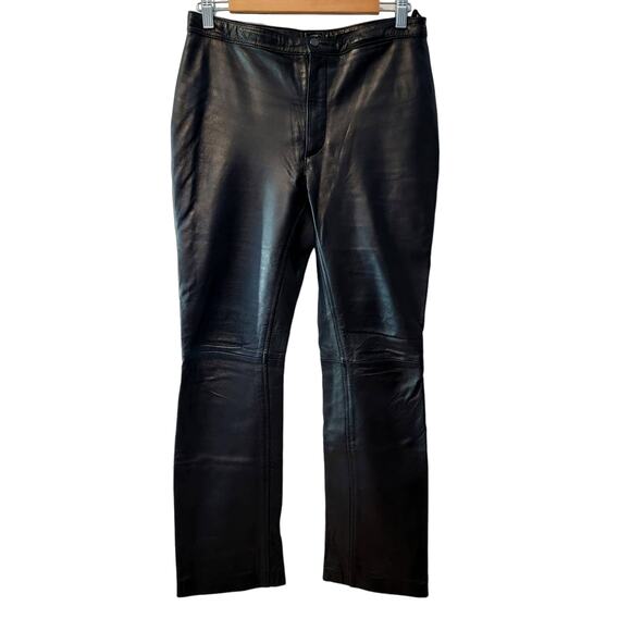 Steve Madden Vintage 100% Leather Black Pants Size 8 - Picture 1 of 11